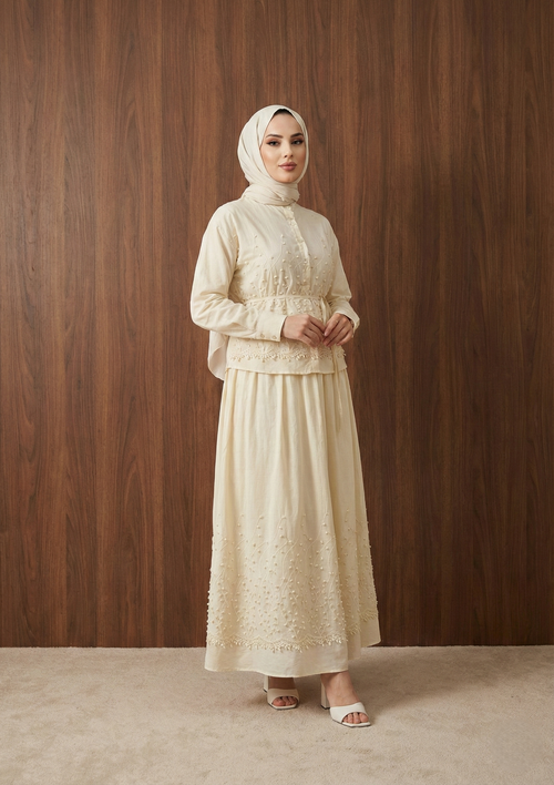 Açelya Takım — Sarı - Mara Moda tesettür takım