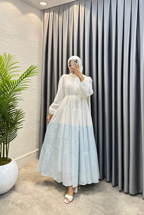 Bade Elbise — Mavi - Mara Moda tesettür elbise