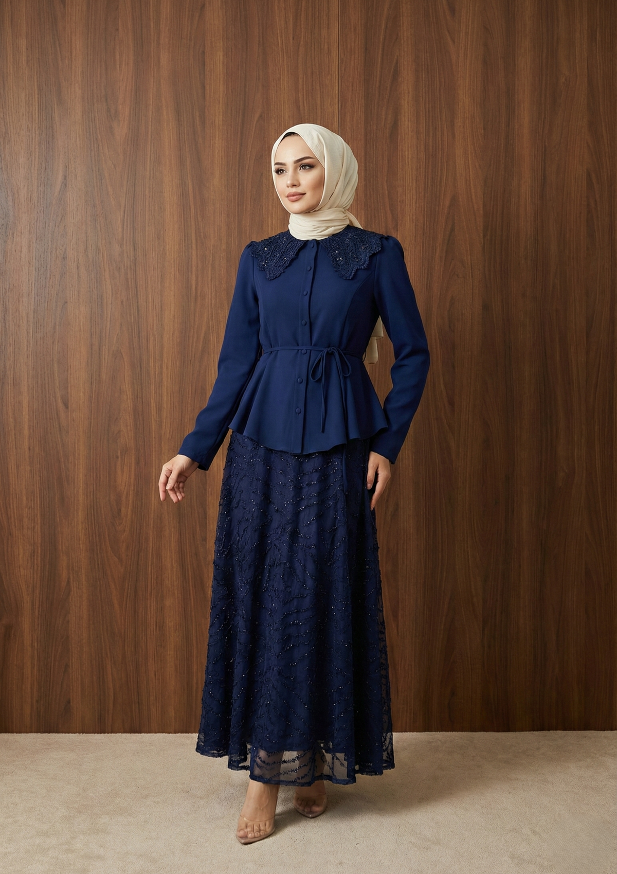 Deren Takım — Lacivert - Mara Moda tesettür takım