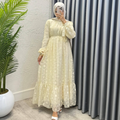 Hayel Elbise — Sarı - Mara Moda tesettür elbise