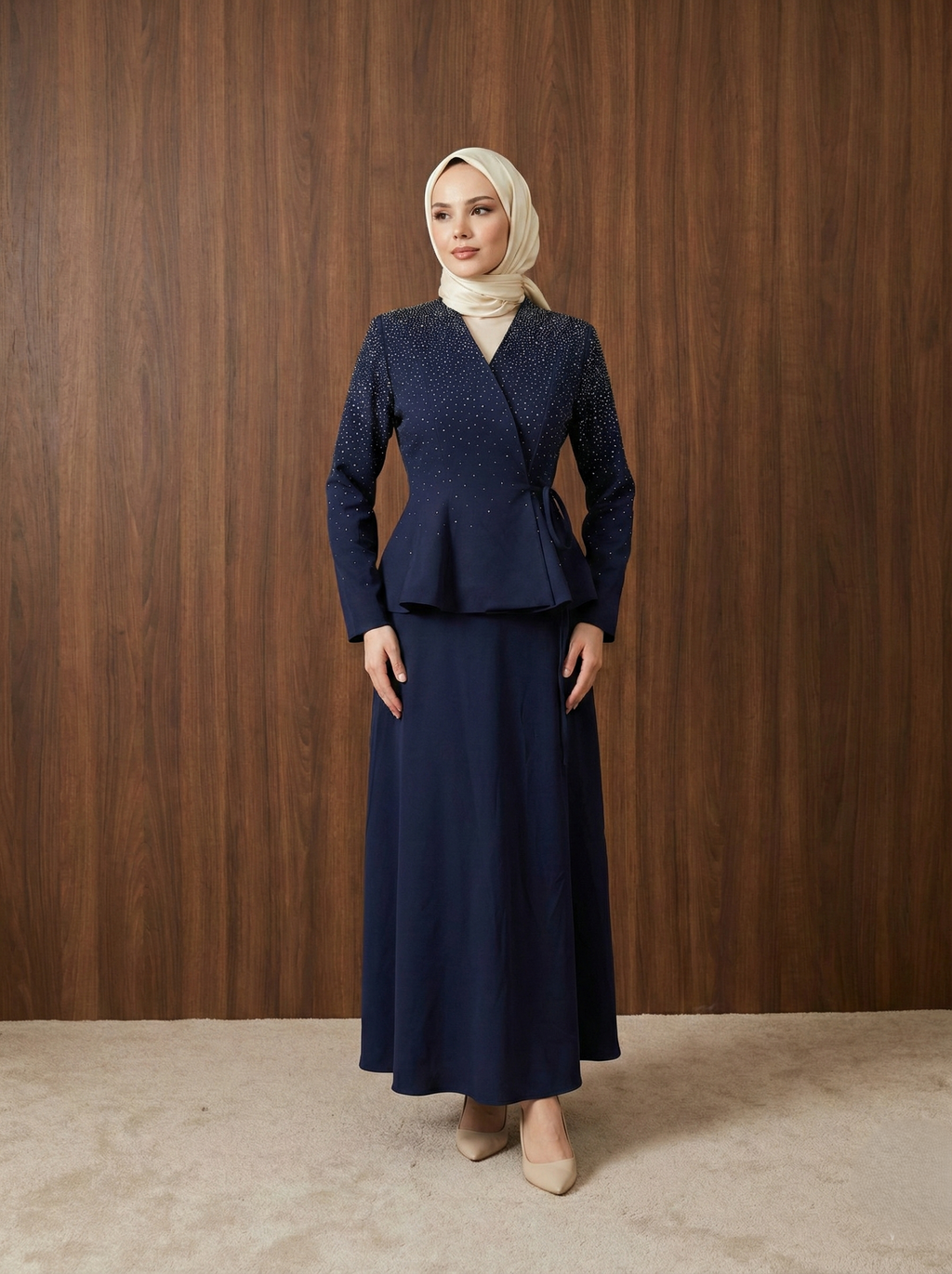Hazal Takım — Lacivert - Mara Moda tesettür takım