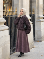 Dantel Bomber Takım Mürdüm – görsel 3