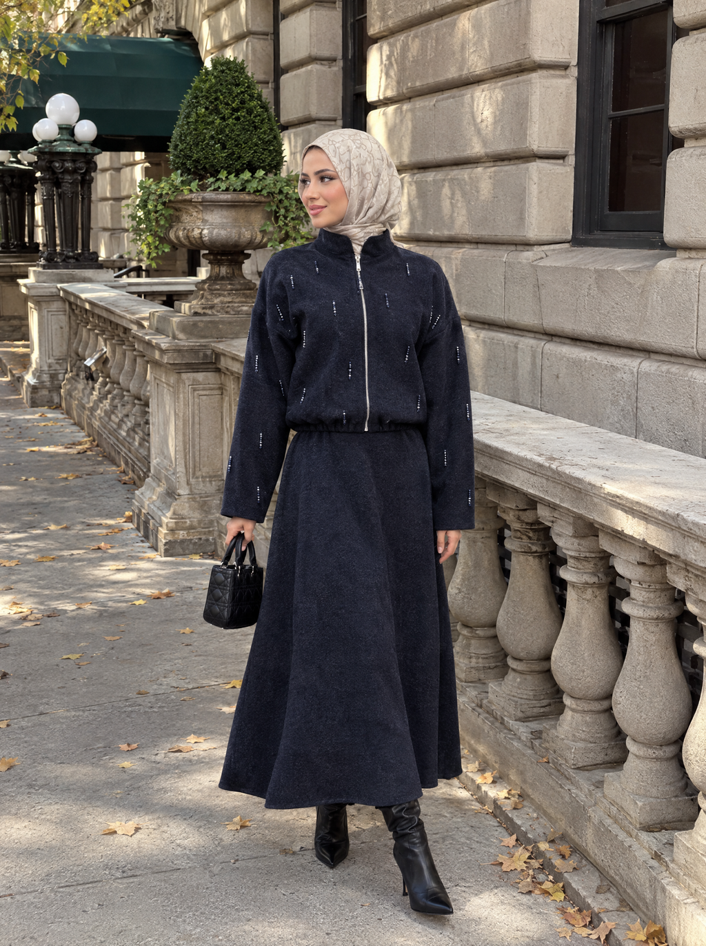 Boncuklu Bomber Takım Lacivert – görsel 2