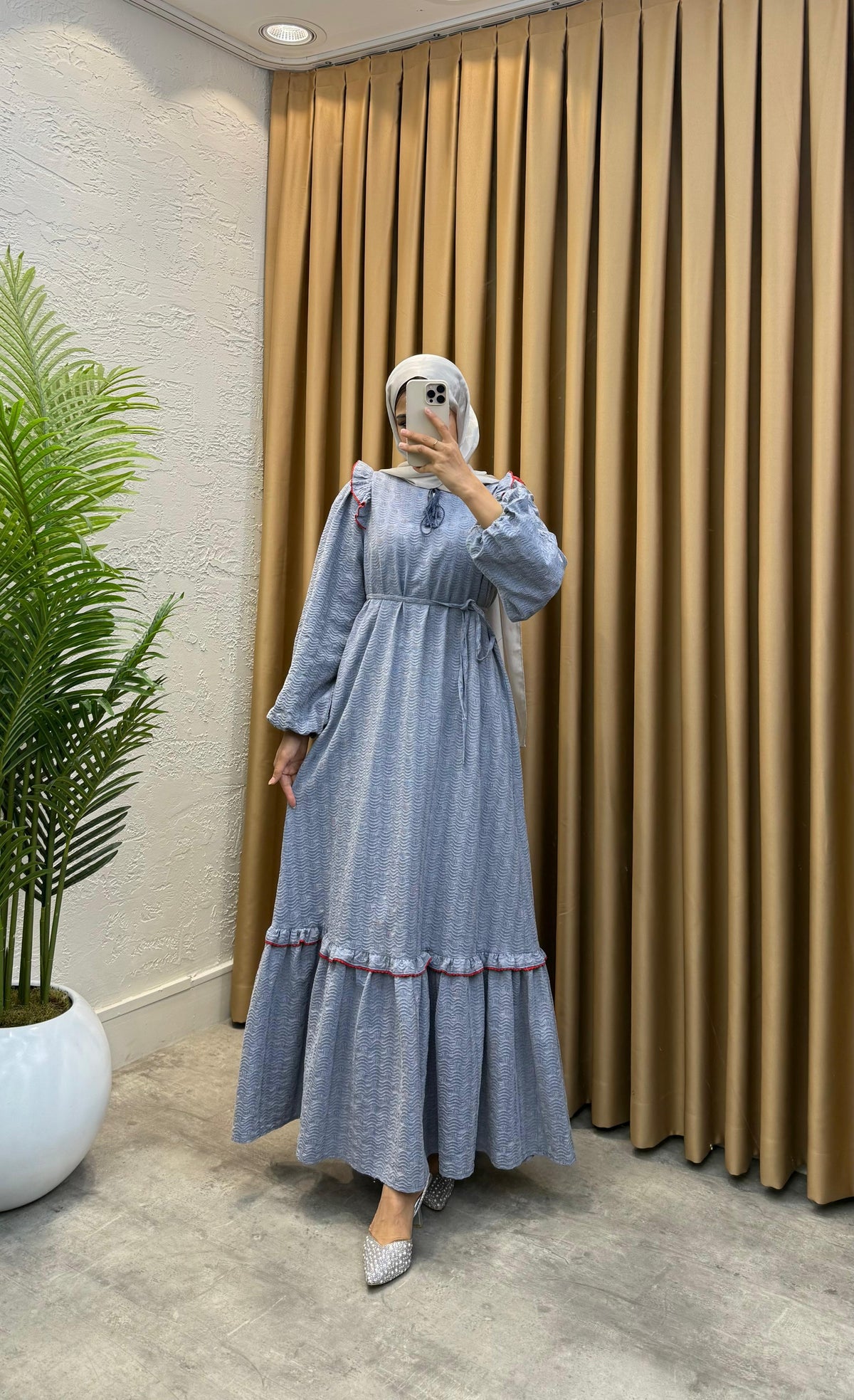Kalya Elbise — Mavi - Mara Moda tesettür elbise