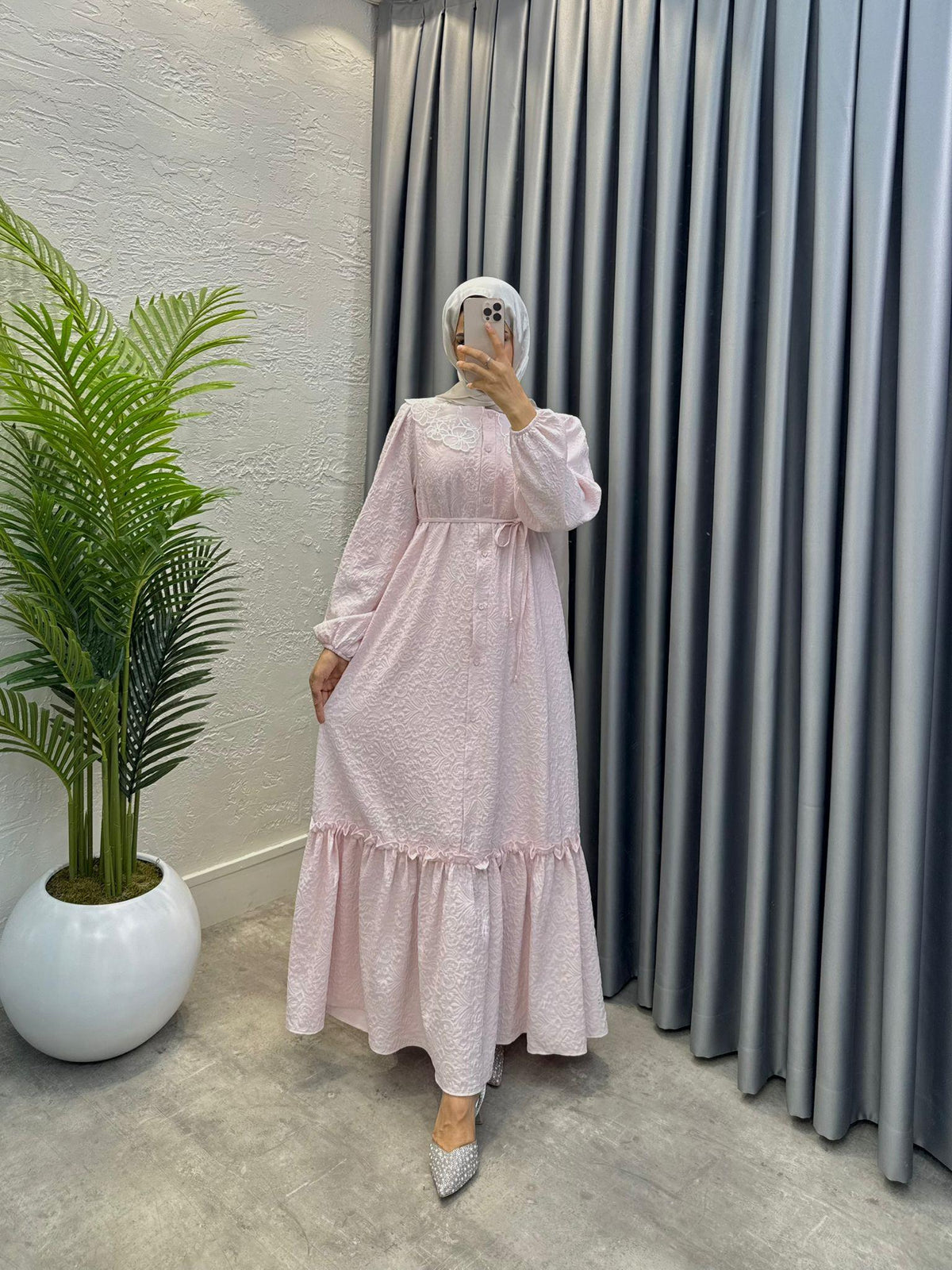 Lina Elbise — Pembe - Mara Moda tesettür elbise