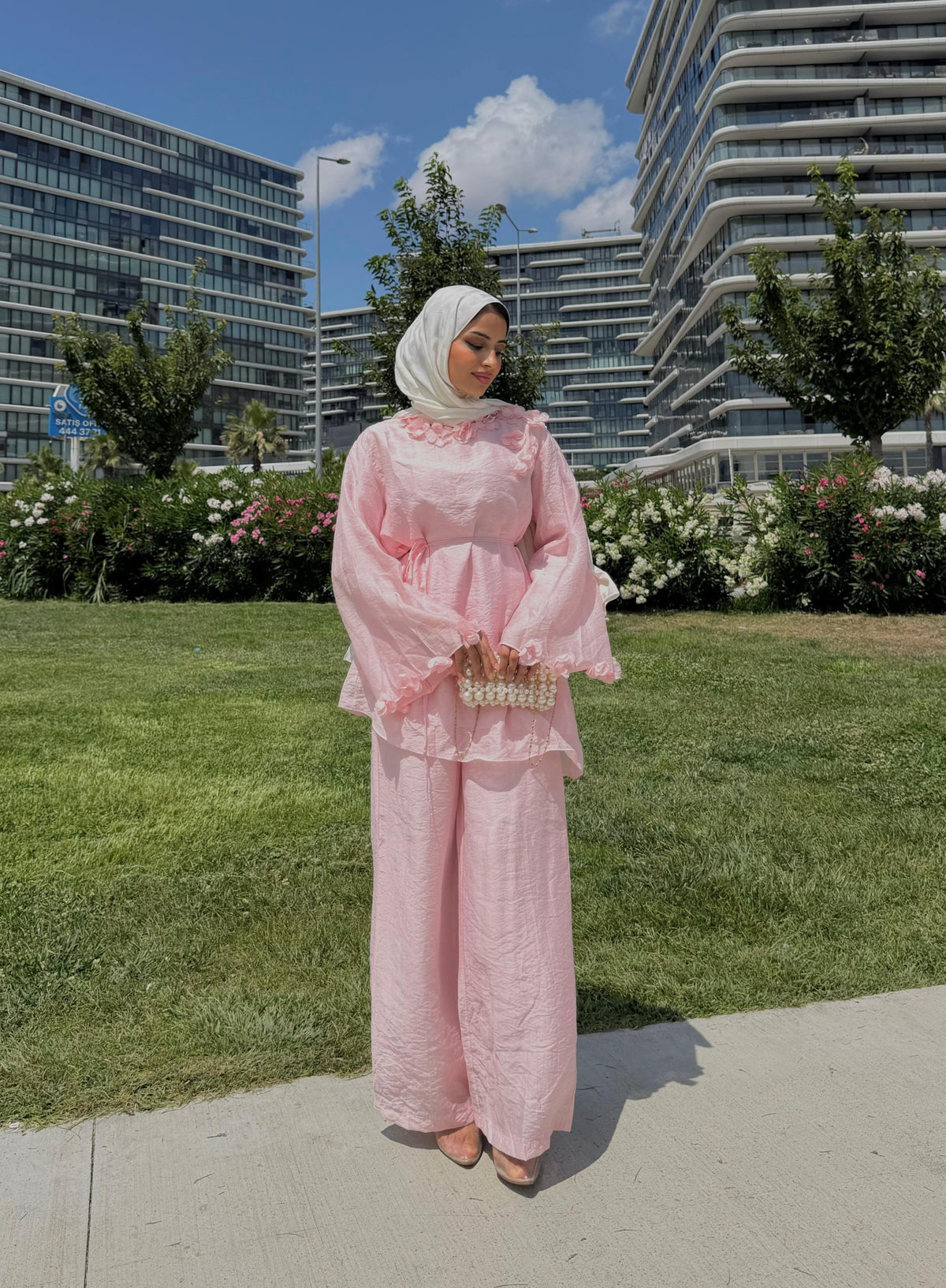 Melisa İkili Takım — Pembe - Mara Moda tesettür takım