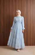 Selen Elbise — Mavi - Mara Moda tesettür elbise