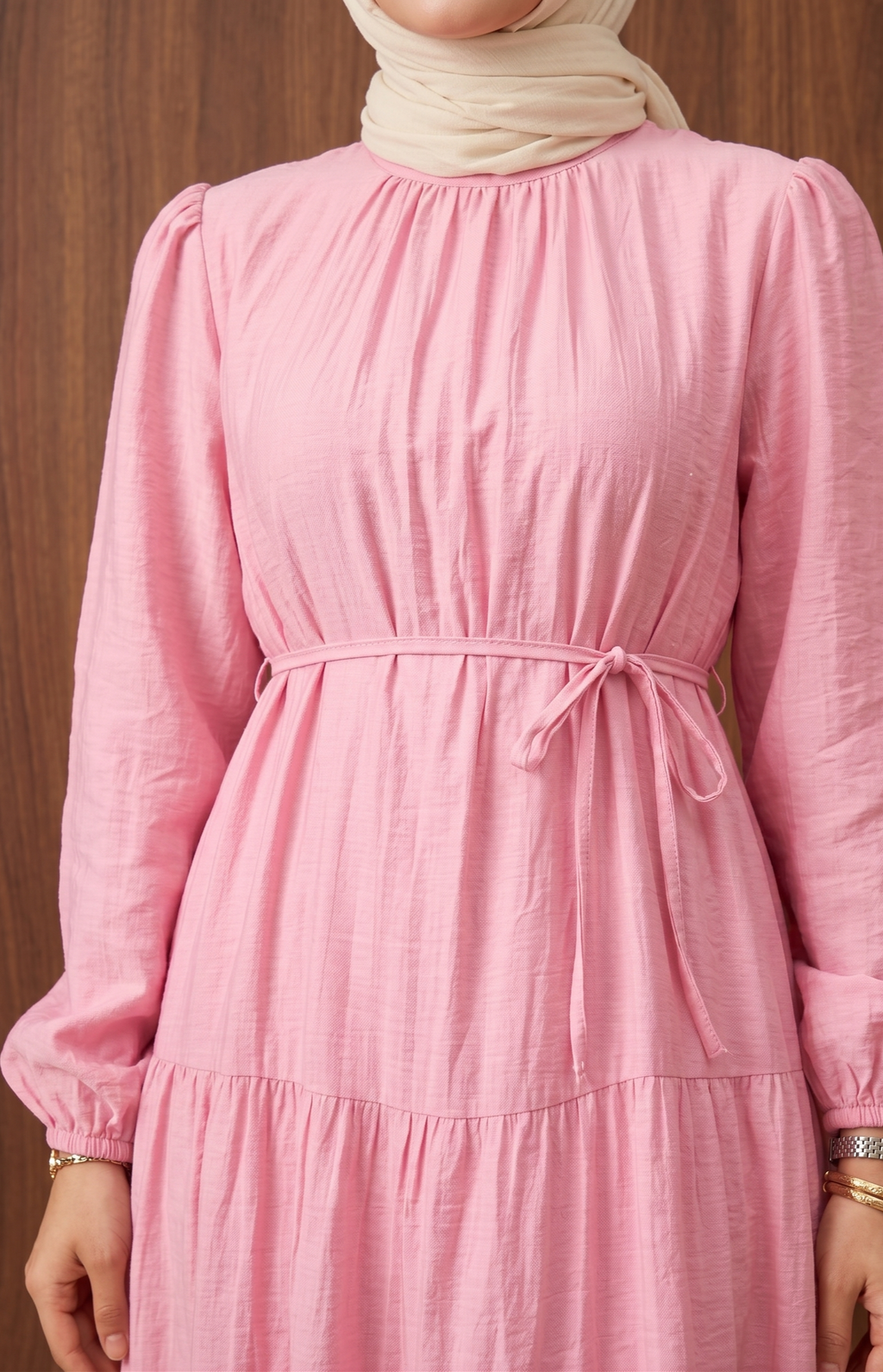 Selen Elbise — Pembe - Mara Moda tesettür elbise
