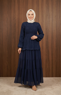Simay Elbise — Lacivert - Mara Moda tesettür elbise