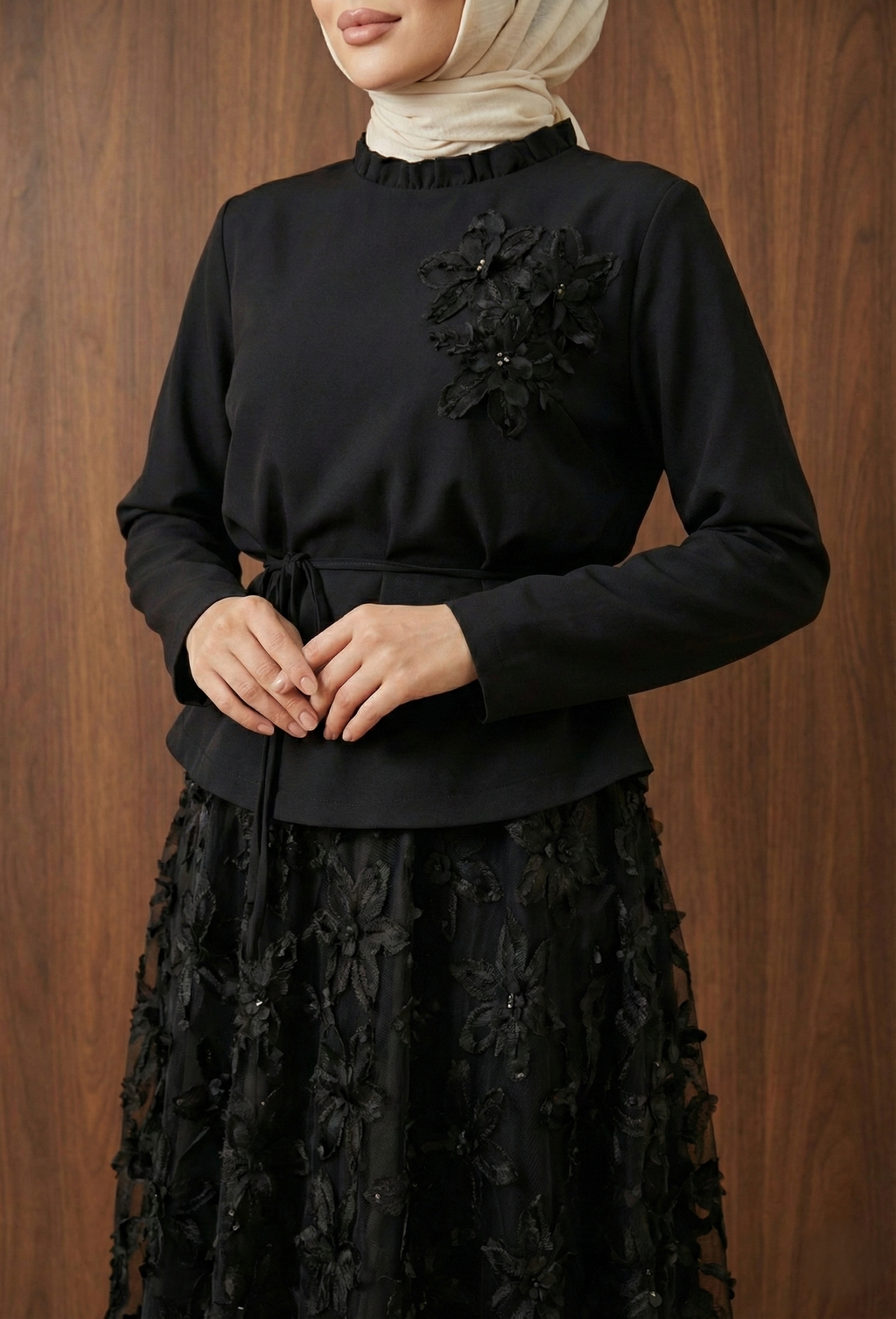 Solin Takım — Siyah - Mara Moda tesettür takım