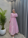 Zümra Elbise — Pembe - Mara Moda tesettür elbise